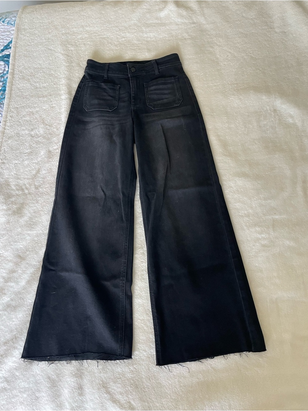 Oat New York Black Wide-Leg High-Rise Jeans